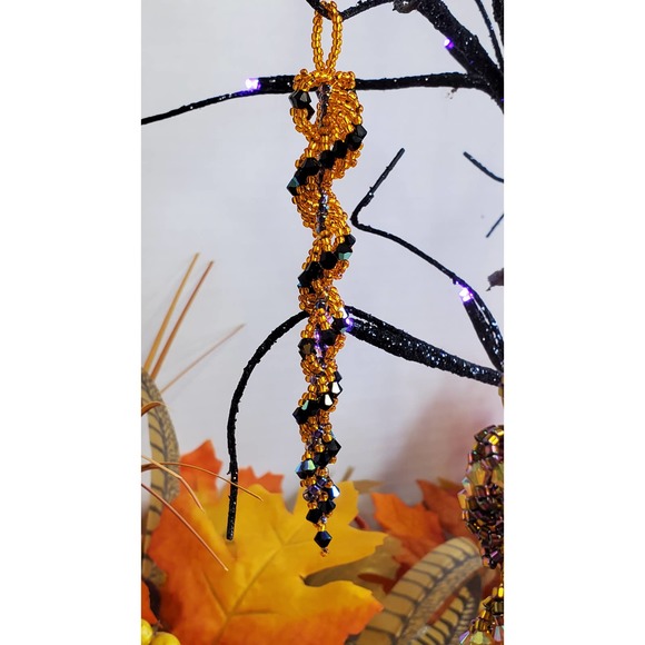 Halloween Crystal Spiral Icicle Tree Ornament Crystal Beaded Ornament - Picture 1 of 5